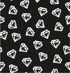 Pen Diamond Seamless Pattern & Background Freehand Set 03