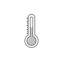 Hot and cold meteorology thermometers on transparent background. Blue and red thermometers. Vector icon graphic illustration for design