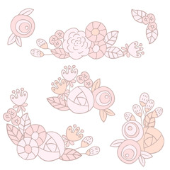 doodle flowers vector greeting card