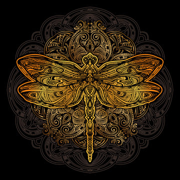 Dragonfly vector tattoo