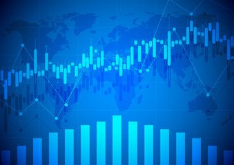 Financial data graph chart, vector illustration. Abstract background with graph chart finance. Business concept.