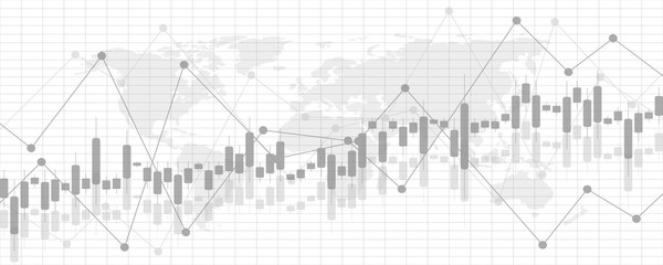 Fototapeta premium Financial data graph chart, vector illustration. Abstract background with graph chart finance. Business concept.
