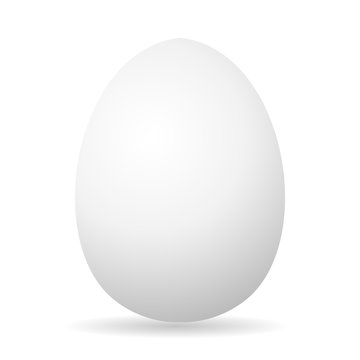 Egg. White 3D egg chicken. Isolated on white background. Vector