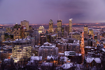 Montreal by night in winter