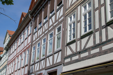 Fototapeta na wymiar Fassade eines historischen Fachwerkhauses in einer deutschen Stadt