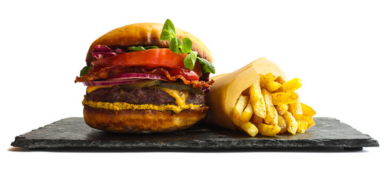 Burger and french fries