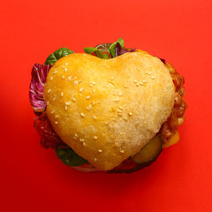 Heart shaped hamburger