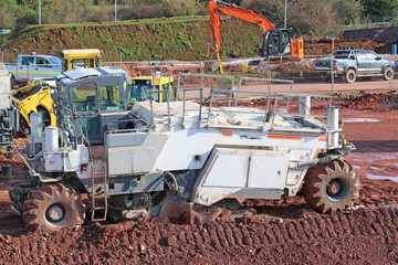 Soil stabiliser on a construction site