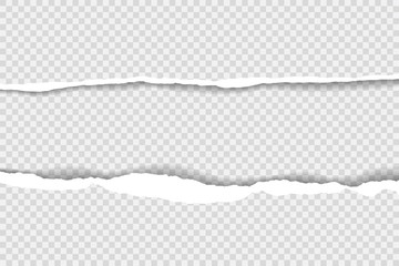 torn paper edges, Background seamless horizontally texture, vector isolated in space for advertising, banner of web page, border and header, print concept of illustration