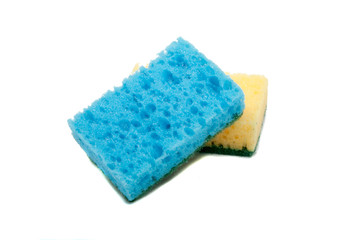 Kitchen sponge for dish isolated on the white