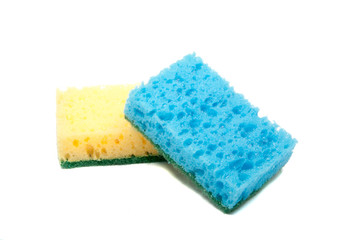 Kitchen sponge for dish isolated on the white