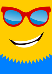 Poster of happy sun with sunglasses