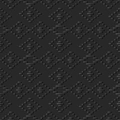 3D dark paper art Check Diamond Cross Line Frame