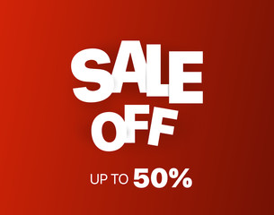 Sale banner vector template. Sale off up to 50 percent