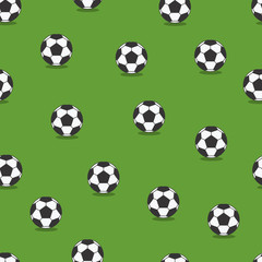 Soccer balls vector seamless background