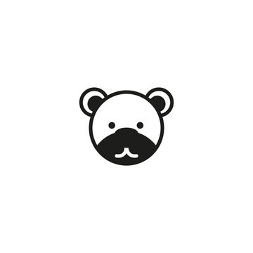 teddy bear face icon. sign design