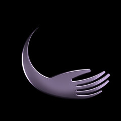 Hand Silver Symbol . 3D Render illustration