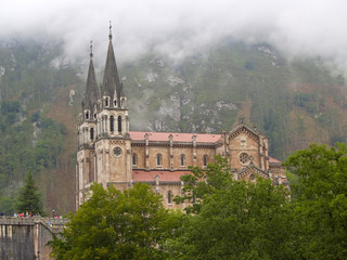 Fototapeta na wymiar Basilica de Covadonga church in Asturias Spain