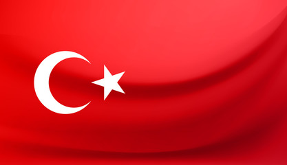 National flag of Turkey. Vector illustration