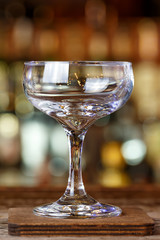 Clean cocktail glass place for text