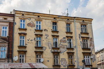 Fototapeta na wymiar Dans le quartier Juif de Cracovie