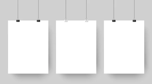 Blank White Poster Binder Clip Mockup Stock Illustration 1018324861