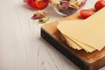 Cooking handmade pasta background