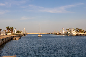 Port of Valencia in the Mediterranean Sea