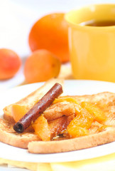 Sweet toast with fruit