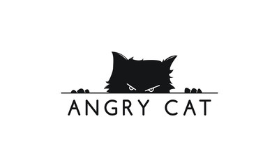Angry cat logo design