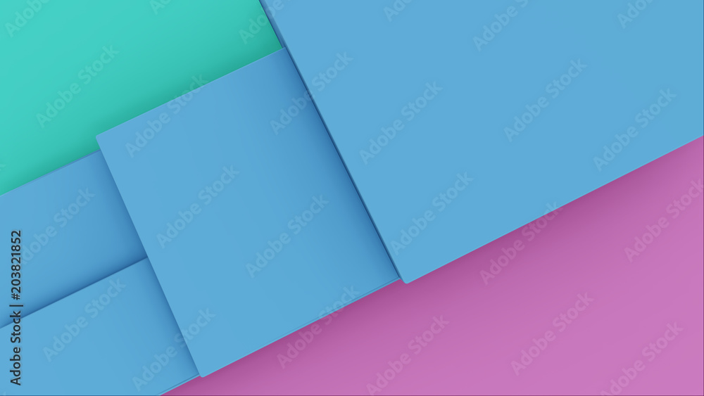 Poster 3d rendering rectangular colorful paper background