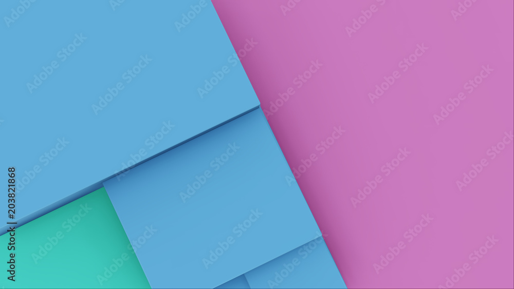 Poster 3d rendering rectangular colorful paper background