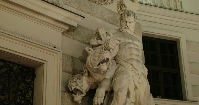 Statue of Hercules and Cerberus in the Hofburg Quarters, Vienna, Austria2