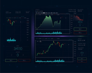 HUD. Radar screen.circle infographic interface screen monitor radar set web elements. Technology background. 