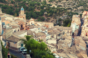 The view on Ragusa town, Sicily, Italy.