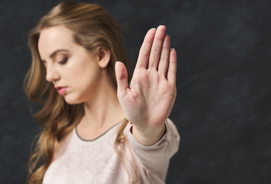 Young Woman Saying Thanks But No