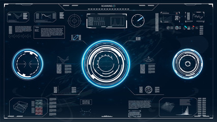 Radar screen. HUD. Futuristic user interface.Vector illustration for your design. hi-tech main. 