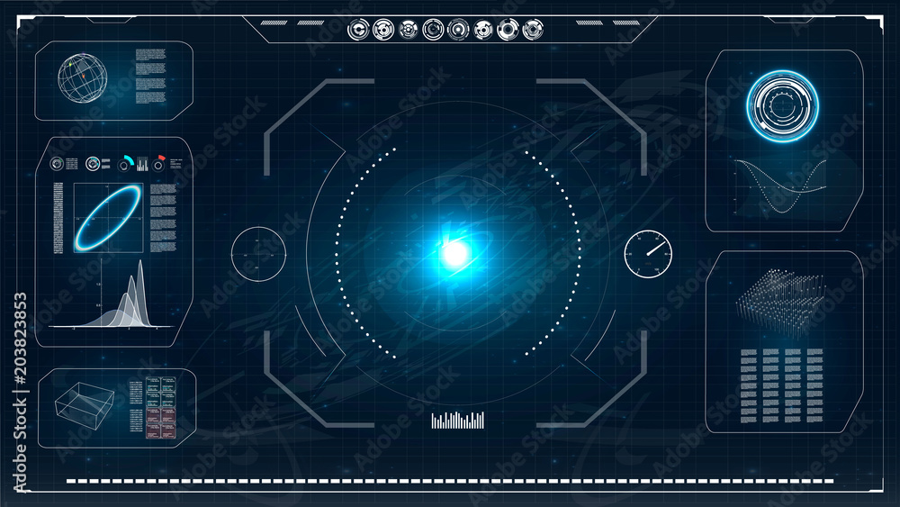 Poster radar screen. hud. futuristic user interface.vector illustration for your design. hi-tech main.