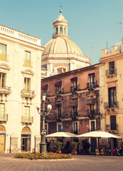 Piazza del Duomo in Catania, Italy.