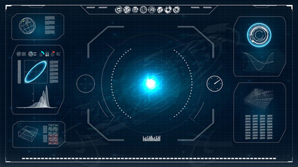 Radar screen. HUD. Futuristic user interface.Vector illustration for your design. hi-tech main. 