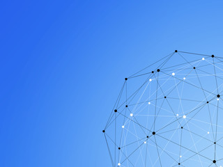 Futuristic polygonal shape. Abstract background. High technology concept. 3D illustration.