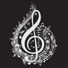 Music note background with music symbol icon collection - 203824897