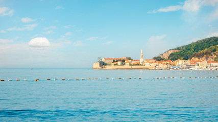 Beautiful panoramic cityscape of old town Budva, Montenegro