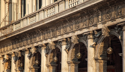 Detail of a building in San Marco square, Venice