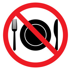 No food sign icon with plate knife and fork - 203825491