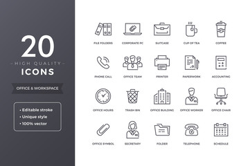 Office Line Icons