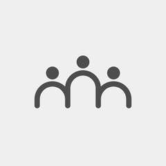 Group of people vector icon. Group flat vector icon