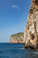 Fototapeta na wymiar At the entrance to Neptune's cave, Sardinia