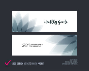 Abstract vector set of horizontal website banners with colourful flowers abstract shapes for web design.