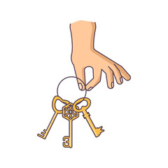 hand is holding the keys